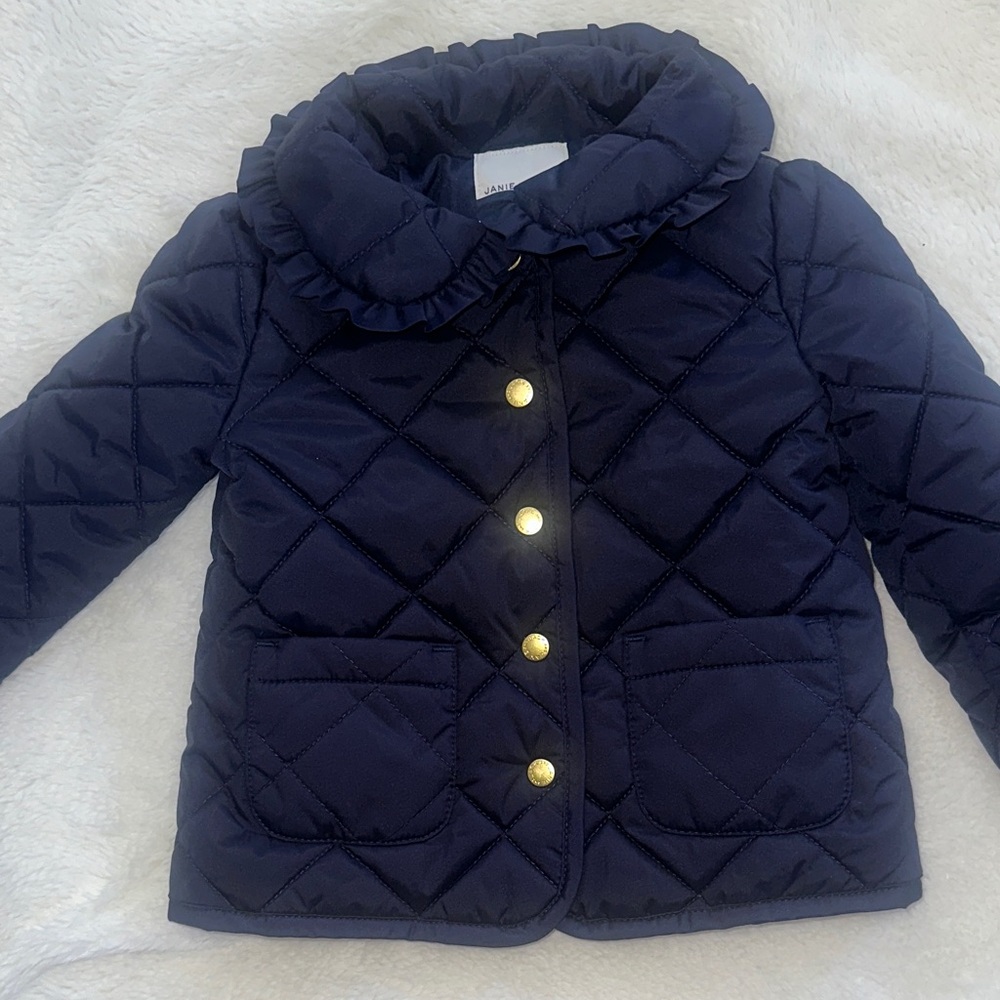 JANIE AND JACK The Quilted Ruffle Collar Jacket - Picture 2 of 8